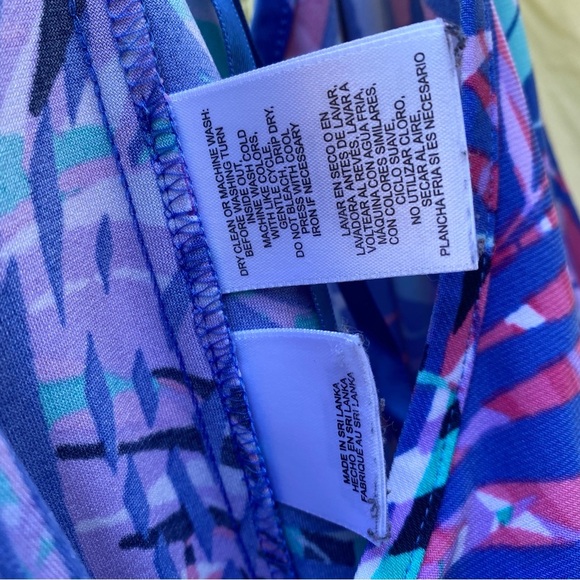 Pappagallo Blue and Purple Leaf Print Jumpsuit - Picture 13 of 13